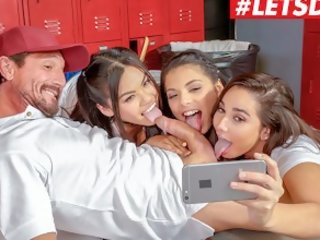 Letsdoeit - kolese girls go banteng in stupendous group fuck
