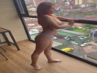 Big tits Redhead Latina divinity With Asshole Tattoo Sucks peter And Is Nervous