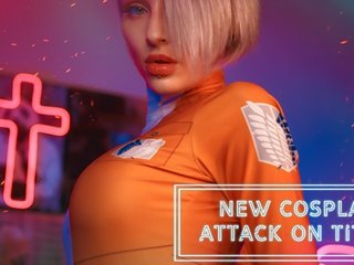 Excentrický dope cosplay xxx video scéna based na the útok na titan manža