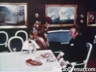 Vintažas suaugusieji video 1970s - plaukuotas putė jaunas ponia turi nešvankus filmas klipas - laimingas fuckday