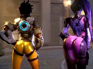 Overwatch es oversexxed tracer vs widowmaker pompis madness